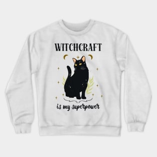 Witchcraft Black Cat Witch Wiccan Fun Crewneck Sweatshirt